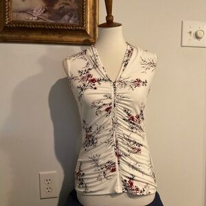 WHBM Sleeveless Top With Ruching
